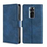 For Tecno Phantom X Skin Feel Crocodile Texture Magnetic Clasp Horizontal Flip PU Leather Case with Holder & Card Slots & Wallet(Blue)
