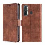 For Tecno Camon 17 Skin Feel Crocodile Texture Magnetic Clasp Horizontal Flip PU Leather Case with Holder & Card Slots & Wallet(Brown)
