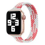 Small Waist Single Loop Nylon Braid Watch Band For Apple Watch Ultra 49mm / Series 8&7 45mm / SE 2&6&SE&5&4 44mm / 3&2&1 42mm, Szie: XS 135mm(Z Pattern-Pink White)