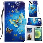 For iPhone 13 Painted Pattern Horizontal Flip Leather Case with Holder & Card Slots & Photo Frame(Phnom Penh Butterfly)