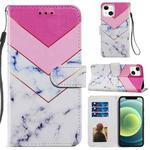 For iPhone 13 Painted Pattern Horizontal Flip Leather Case with Holder & Card Slots & Photo Frame(Smoke Marble)