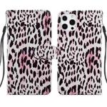 For iPhone 13 Pro Max Painted Pattern Horizontal Flip Leather Case with Holder & Card Slots & Photo Frame (Leopard)