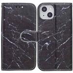 For iPhone 13 Horizontal Flip Leather Case with Holder(Black Marble)