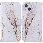 For iPhone 13 mini Horizontal Flip Leather Case with Holder (White Marble)