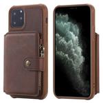 For iPhone 11 Pro Buckle Zipper Shockproof Protective Case with Holder & Card Slots & Wallet & Lanyard & Photos Frames(Coffee)