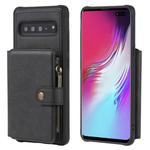 For Galaxy S10 5G Buckle Zipper Shockproof Protective Case with Holder & Card Slots & Wallet & Lanyard & Photos Frames(Black)