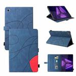 For Lenovo Tab M10 Plus TB-X606 10.3 inch Dual-color Splicing Horizontal Flip PU Leather Case with Holder & Card Slots & Sleep / Wake-up Function(Blue)