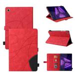 For Lenovo Tab M10 Plus TB-X606 10.3 inch Dual-color Splicing Horizontal Flip PU Leather Case with Holder & Card Slots & Sleep / Wake-up Function(Red)