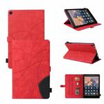For Amazon Fire HD 10 2017 Dual-color Splicing Horizontal Flip PU Leather Case with Holder & Card Slots & Sleep / Wake-up Function(Red)