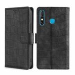 For Infinix Hot 8 / 8 Lite Skin Feel Crocodile Texture Magnetic Clasp Horizontal Flip PU Leather Case with Holder & Card Slots & Wallet(Black)