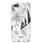 For Xiaomi Redmi 6A Embossed Varnished Marble TPU Protective Case with Holder(Polytriangle)