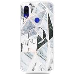 For Xiaomi Redmi 7 Embossed Varnished Marble TPU Protective Case with Holder(Polytriangle)