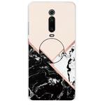 For Xiaomi Redmi K20 & K20 Pro Embossed Varnished Marble TPU Protective Case with Holder(Black White Pink)