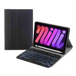 A06BS Ultra-thin Backlight Bluetooth Keyboard Leather Tablet Case with Holder & Pen Slot For iPad mini 6 / mini 7(Black)