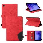 For Samsung Galaxy Tab A7 10.4 (2020) T505/T500 Dual-color Splicing Horizontal Flip PU Leather Case with Holder & Card Slots & Sleep / Wake-up Function(Red)