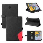 For Samsung Galaxy Tab A 8.0 (2018) T387 Dual-color Splicing Horizontal Flip PU Leather Case with Holder & Card Slots(Black)