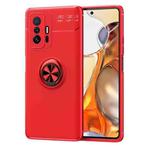 For Xiaomi Mi 11T Metal Ring Holder 360 Degree Rotating TPU Case(Red)