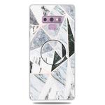 For Galaxy Note 9 Embossed varnished Marble TPU Protective Case with Holder(Polytriangle)