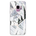 For Galaxy S9 Embossed varnished Marble TPU Protective Case with Holder(Polytriangle)