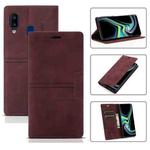 For Samsung Galaxy A20 / A30 Dream Magnetic Suction Business Horizontal Flip PU Leather Case with Holder & Card Slot & Wallet(Wine Red)