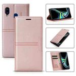 For Samsung Galaxy A20e Dream Magnetic Suction Business Horizontal Flip PU Leather Case with Holder & Card Slot & Wallet(Rose Gold)