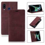 For Samsung Galaxy A20e Dream Magnetic Suction Business Horizontal Flip PU Leather Case with Holder & Card Slot & Wallet(Wine Red)