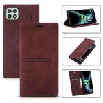For Samsung Galaxy A22 5G Dream Magnetic Suction Business Horizontal Flip PU Leather Case with Holder & Card Slot & Wallet(Wine Red)