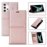 For Samsung Galaxy A82 5G Dream Magnetic Suction Business Horizontal Flip PU Leather Case with Holder & Card Slot & Wallet(Rose Gold)