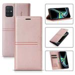 For Samsung Galaxy A91 Dream Magnetic Suction Business Horizontal Flip PU Leather Case with Holder & Card Slot & Wallet(Rose Gold)