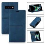 For Samsung Galaxy S10 Dream Magnetic Suction Business Horizontal Flip PU Leather Case with Holder & Card Slot & Wallet(Blue)