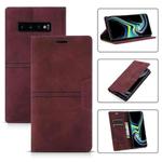 For Samsung Galaxy S10e Dream Magnetic Suction Business Horizontal Flip PU Leather Case with Holder & Card Slot & Wallet(Wine Red)