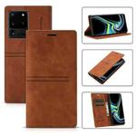 For Samsung Galaxy S20 Ultra Dream Magnetic Suction Business Horizontal Flip PU Leather Case with Holder & Card Slot & Wallet(Brown)