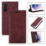 For Samsung Galaxy S21+ 5G Dream Magnetic Suction Business Horizontal Flip PU Leather Case with Holder & Card Slot & Wallet(Wine Red)