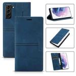 For Samsung Galaxy S21+ 5G Dream Magnetic Suction Business Horizontal Flip PU Leather Case with Holder & Card Slot & Wallet(Blue)