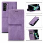 For Samsung Galaxy S21 5G Dream Magnetic Suction Business Horizontal Flip PU Leather Case with Holder & Card Slot & Wallet(Purple)