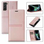 For Samsung Galaxy S21 FE 5G Dream Magnetic Suction Business Horizontal Flip PU Leather Case with Holder & Card Slot & Wallet(Rose Gold)