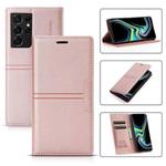 For Samsung Galaxy S21 Ultra 5G Dream Magnetic Suction Business Horizontal Flip PU Leather Case with Holder & Card Slot & Wallet(Rose Gold)