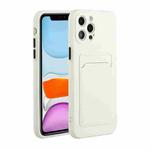 For iPhone 13 Pro Max Card Slot Design Shockproof TPU Protective Case (White)