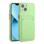 For iPhone 13 Card Slot Design Shockproof TPU Protective Case(Green)
