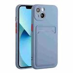 For iPhone 13 mini Card Slot Design Shockproof TPU Protective Case (Gray)