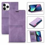 For iPhone 13 Dream Magnetic Suction Business Horizontal Flip PU Leather Case with Holder & Card Slot & Wallet(Purple)