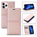 For iPhone 13 Pro Dream Magnetic Suction Business Horizontal Flip PU Leather Case with Holder & Card Slot & Wallet (Rose Gold)
