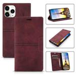 For iPhone 13 Pro Max Dream Magnetic Suction Business Horizontal Flip PU Leather Case with Holder & Card Slot & Wallet (Wine Red)