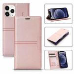 For iPhone 12 mini Dream Magnetic Suction Business Horizontal Flip PU Leather Case with Holder & Card Slot & Wallet (Rose Gold)