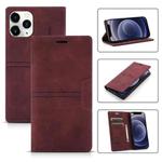 For iPhone 12 mini Dream Magnetic Suction Business Horizontal Flip PU Leather Case with Holder & Card Slot & Wallet (Wine Red)