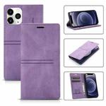 For iPhone 12 mini Dream Magnetic Suction Business Horizontal Flip PU Leather Case with Holder & Card Slot & Wallet (Purple)