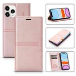 For iPhone 11 Dream Magnetic Suction Business Horizontal Flip PU Leather Case with Holder & Card Slot & Wallet (Rose Gold)