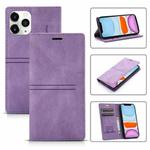 For iPhone 11 Dream Magnetic Suction Business Horizontal Flip PU Leather Case with Holder & Card Slot & Wallet (Purple)