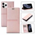 For iPhone 11 Pro Dream Magnetic Suction Business Horizontal Flip PU Leather Case with Holder & Card Slot & Wallet (Rose Gold)