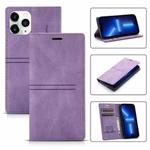 For iPhone 11 Pro Max Dream Magnetic Suction Business Horizontal Flip PU Leather Case with Holder & Card Slot & Wallet (Purple)